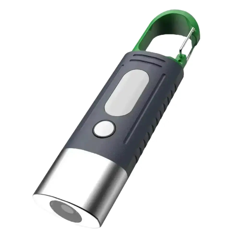 High-Power Mini LED Flashlight for with Telescopic Zoom and Waterproof Design - Gray