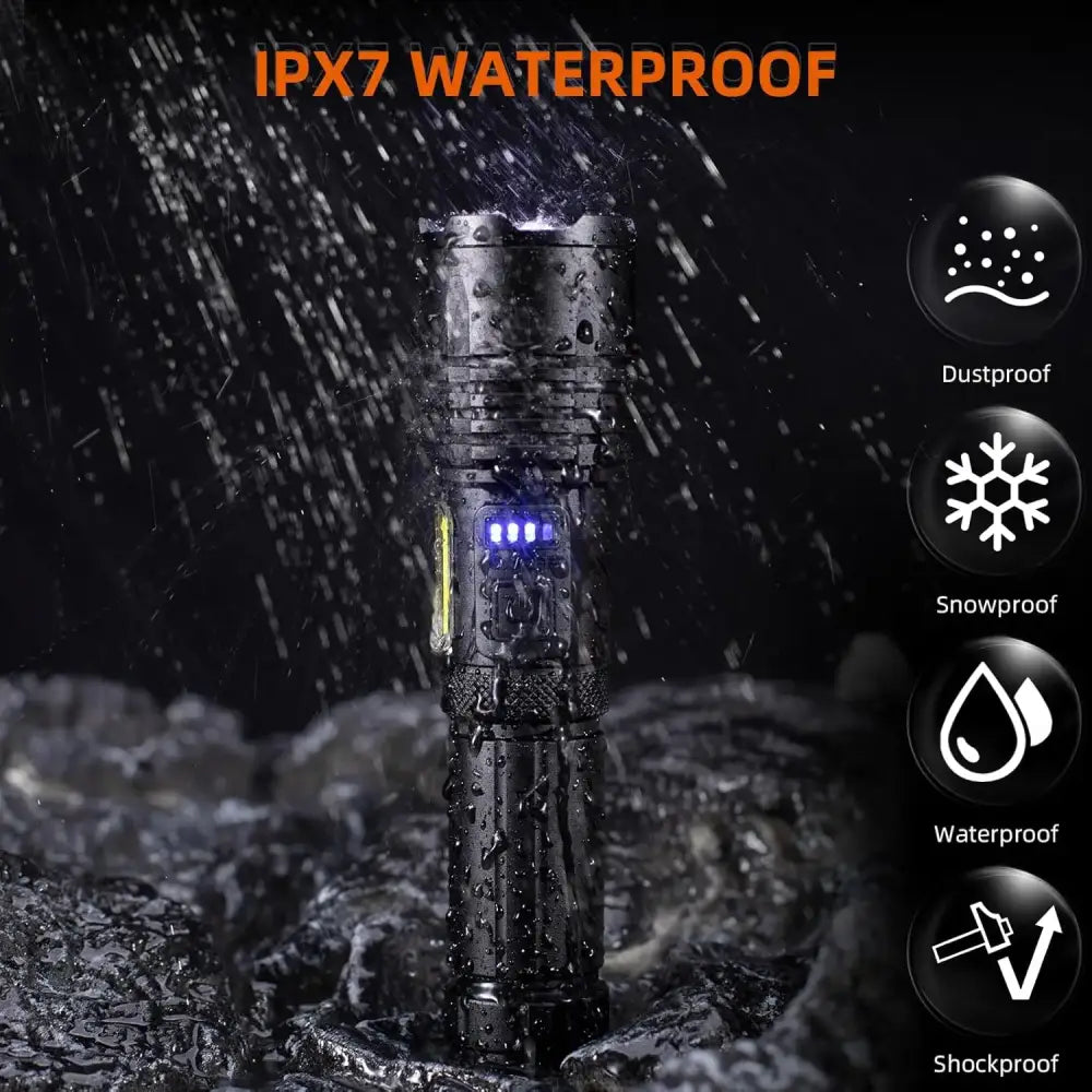 High Power Rechargeable LED Flashlight - SS