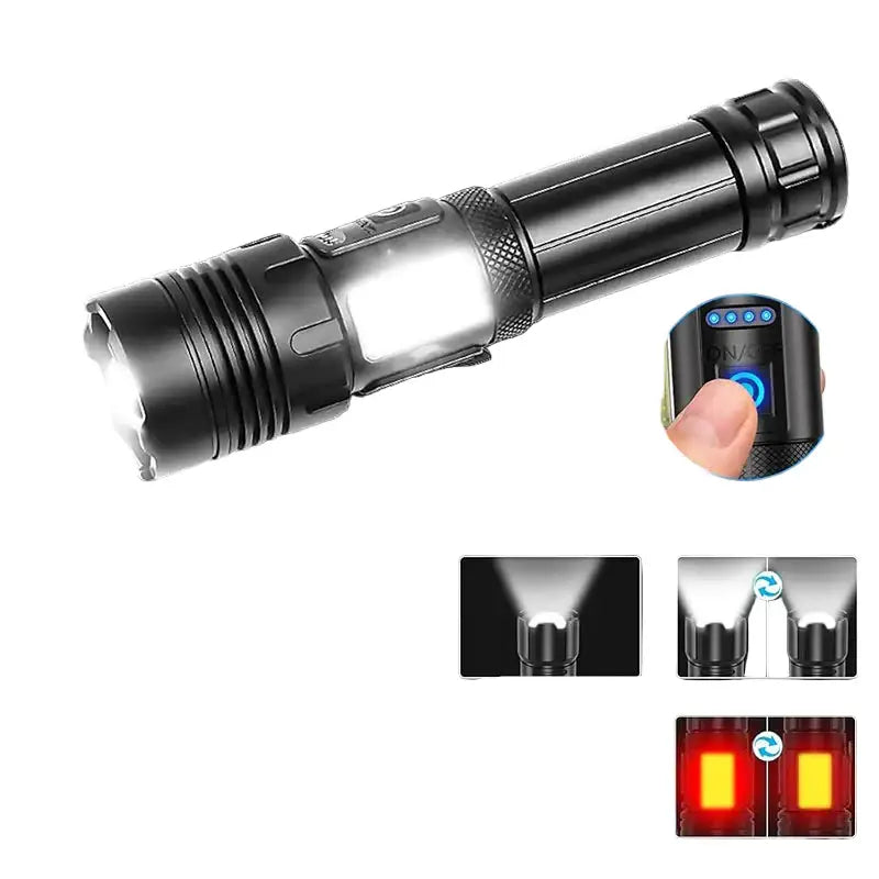 High Power Rechargeable LED Flashlight - SS