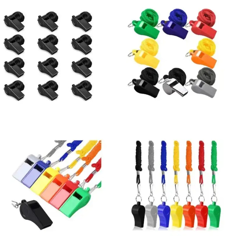 High Quality Black Whistle Referee Game Halter Whistle Outdoor Travel Hiking Whistle Suitable for Basketball Volleyball