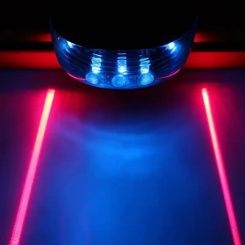 High-Visibility Bicycle LED Tail Light with Dual Laser and Waterproof Design for Enhanced Safety - Blue Parallel