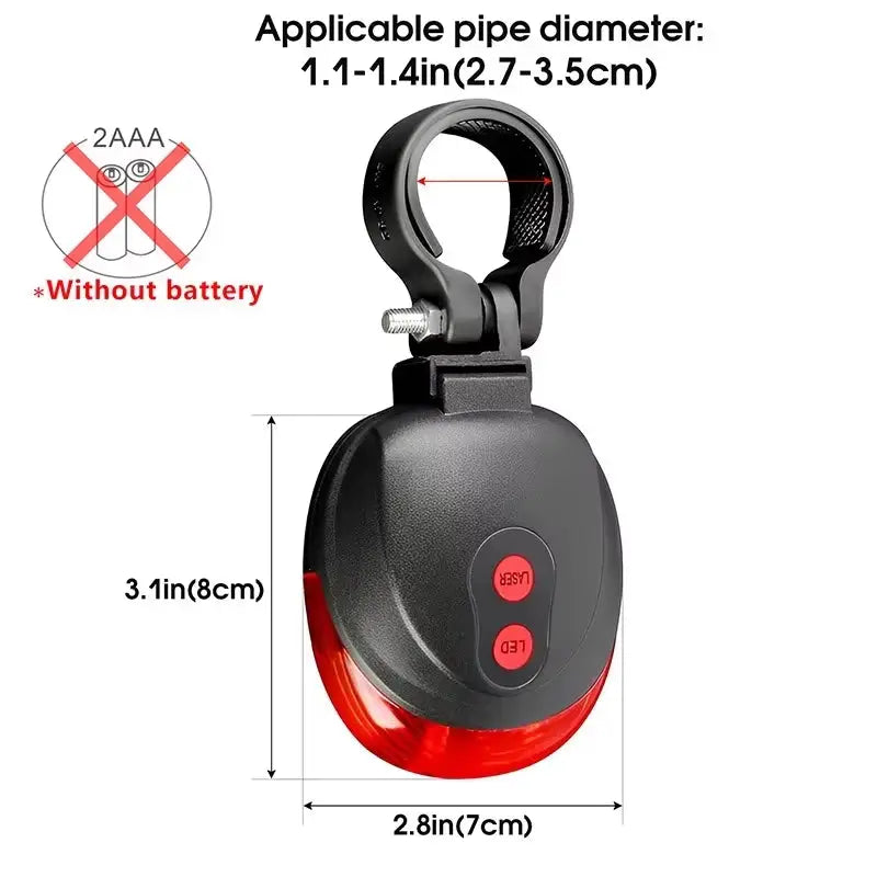 High-Visibility Bicycle LED Tail Light with Dual Laser and Waterproof Design for Enhanced Safety