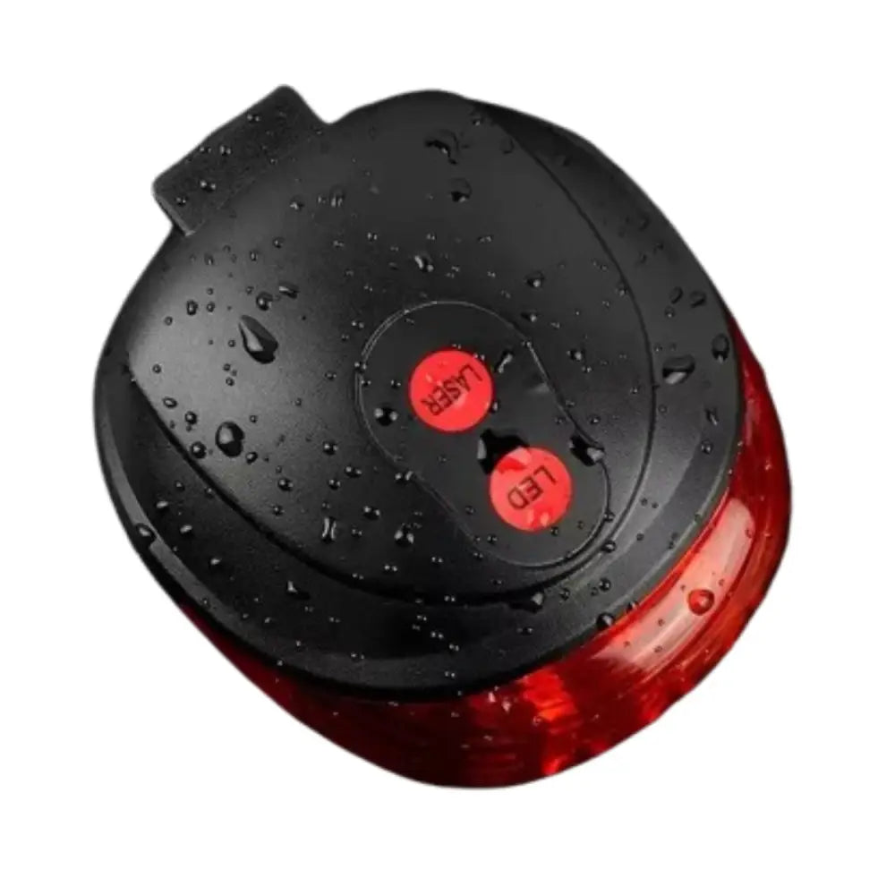 High-Visibility Bicycle LED Tail Light with Dual Laser and Waterproof Design - Red Star