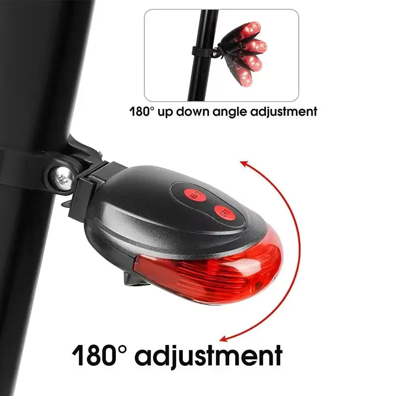High-Visibility Bicycle LED Tail Light with Dual Laser and Waterproof Design for Enhanced Safety