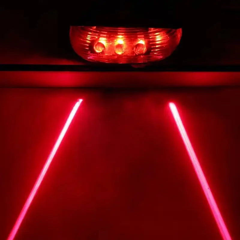High-Visibility Bicycle LED Tail Light with Dual Laser and Waterproof Design for Enhanced Safety - Red Parallel