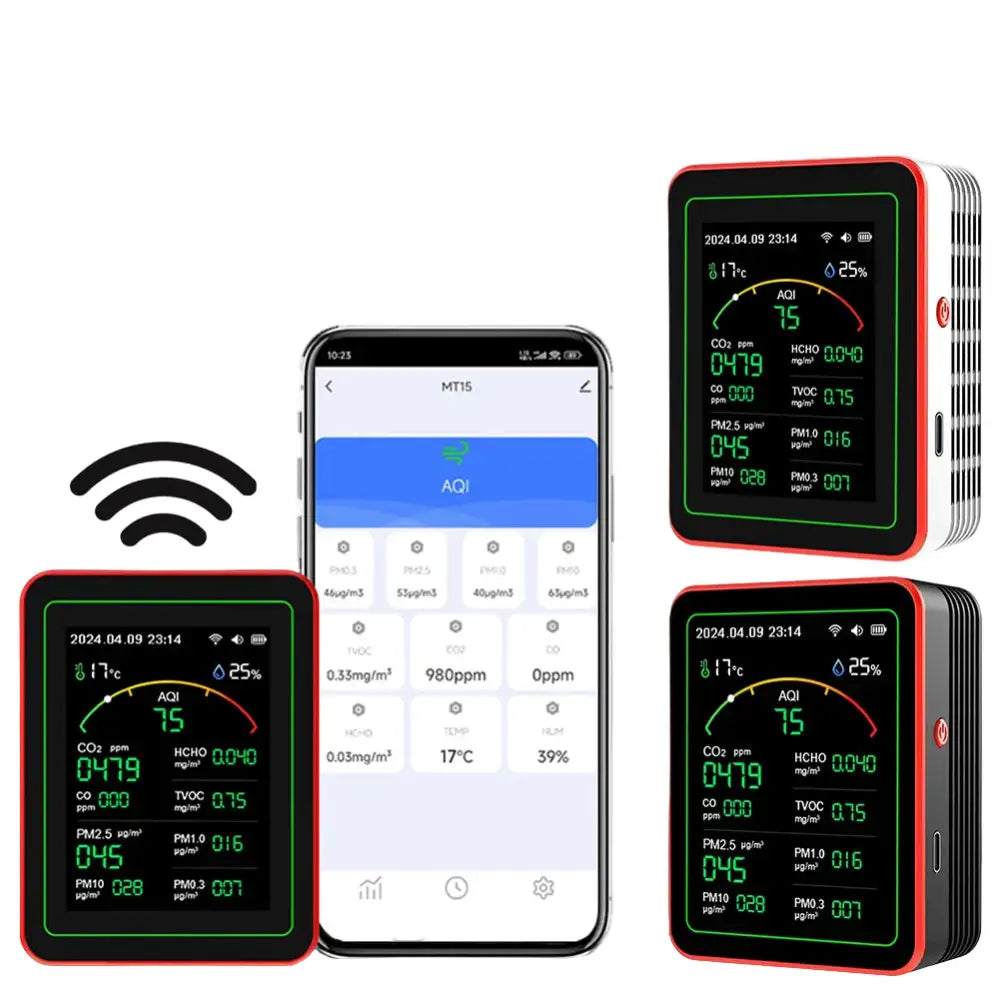 Home Air Quality Monitor – 15-in-1 Gas Detector - HBC