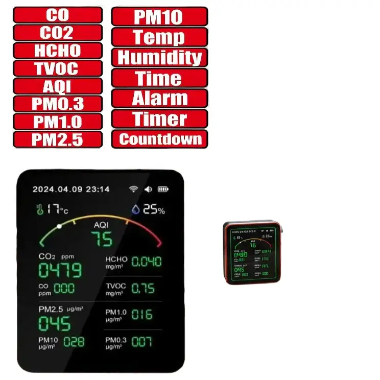Home Air Quality Monitor – 15-in-1 Gas Detector - HBC