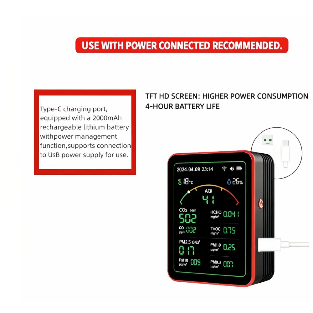 Home Air Quality Monitor – 15-in-1 Gas Detector - HBC