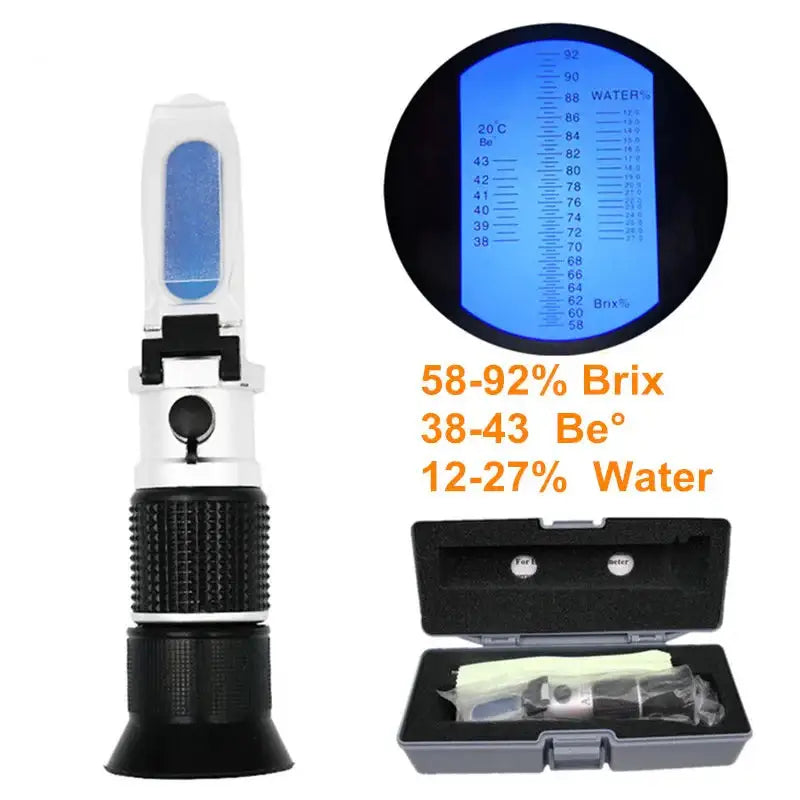 Honey Handheld Refractometer Brix 58–90% Sugar Meter - With Box - HBC