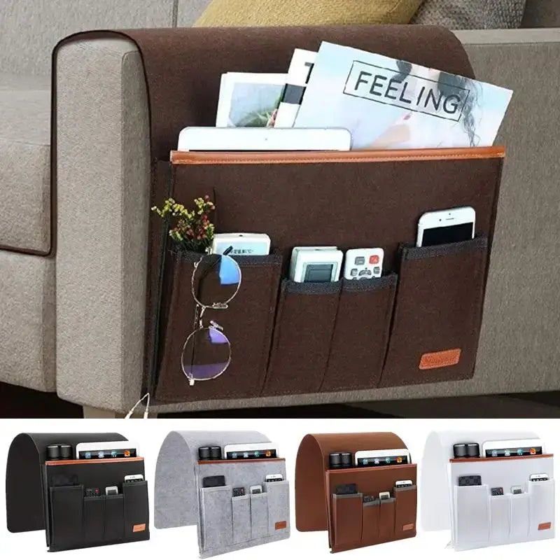 Household Armchair Caddy Felt Couch Recliner Armrest Organizer for Magazine Tablet Cell Phone Remote Control Hanging