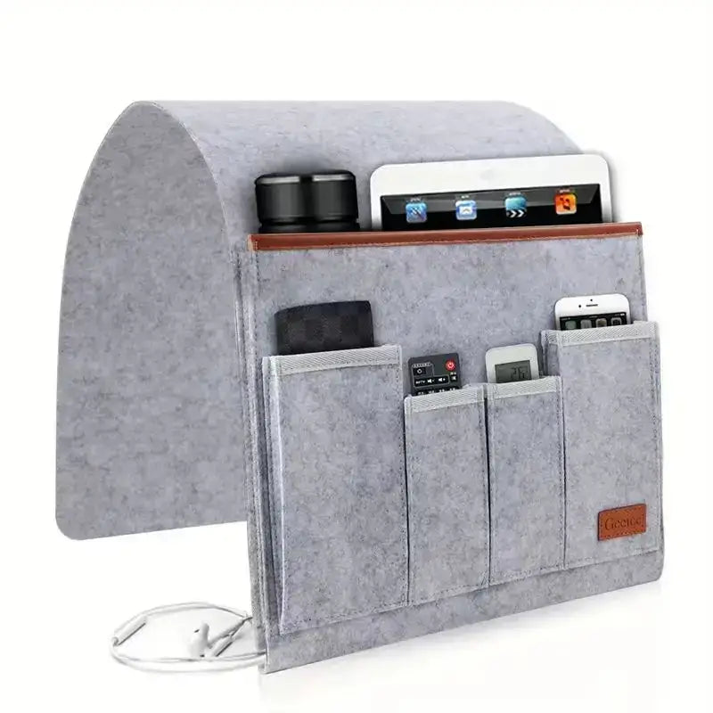 Household Armchair Caddy Felt Couch Recliner Armrest Organizer for Magazine Tablet Cell Phone Remote Control Hanging