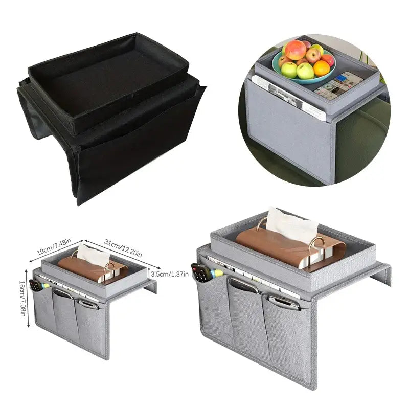 Household Sofa Storage Bag Living Room Sofa Armrest Organizer For TV Remote Control Cellphone Hanging Coffee Cup Tissue