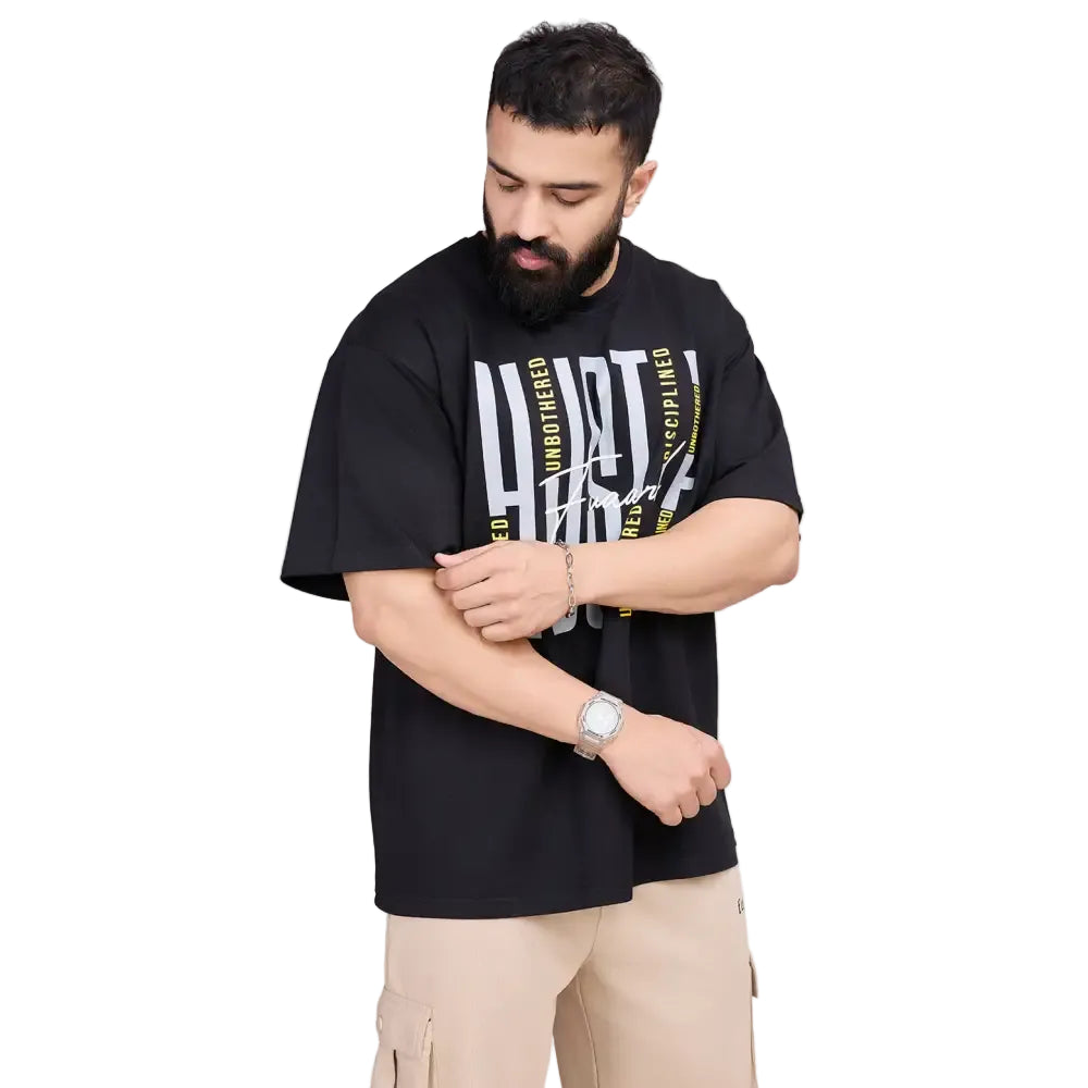 Hustle Oversized T-shirt Black - Tshirts