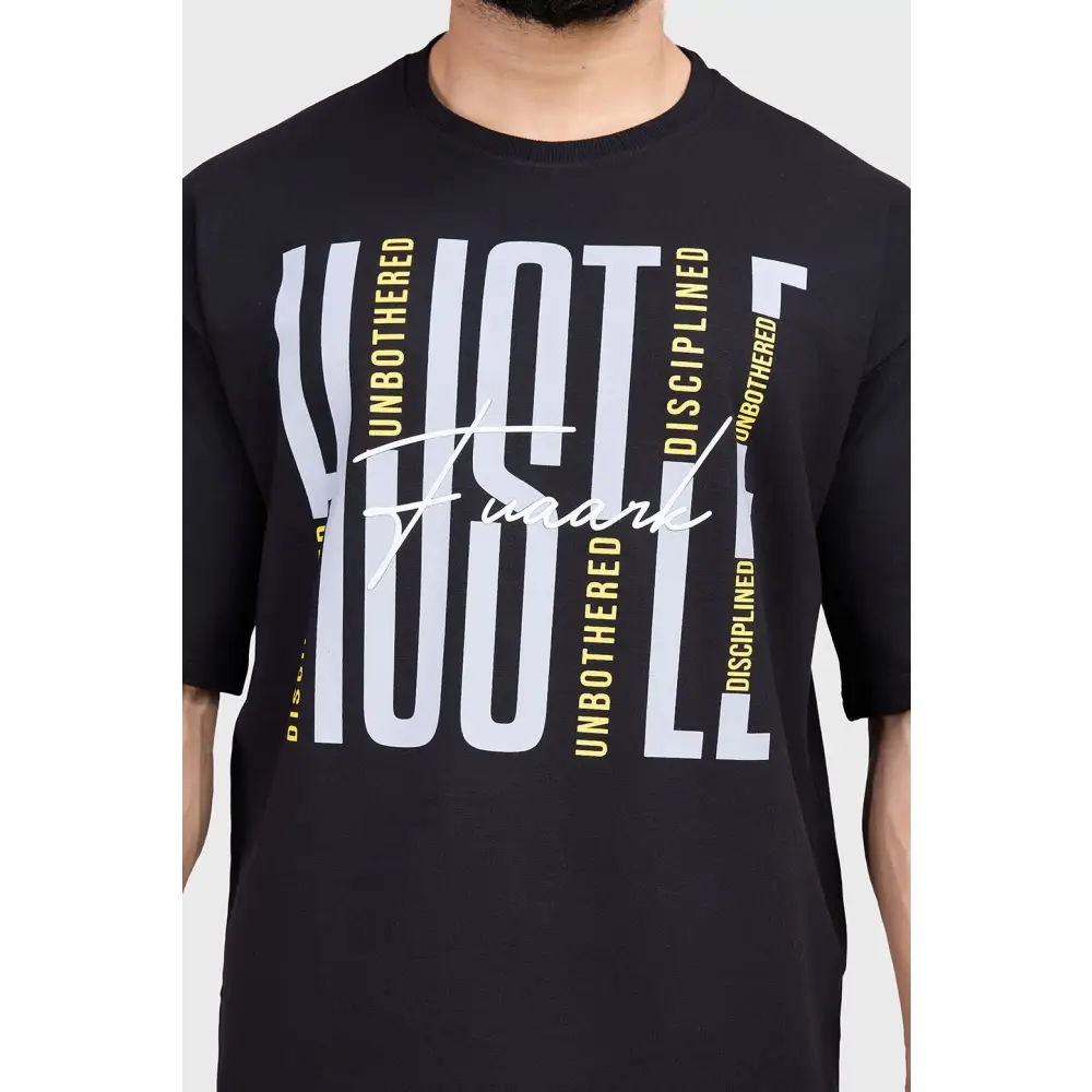 Hustle Oversized T-shirt Black - Tshirts