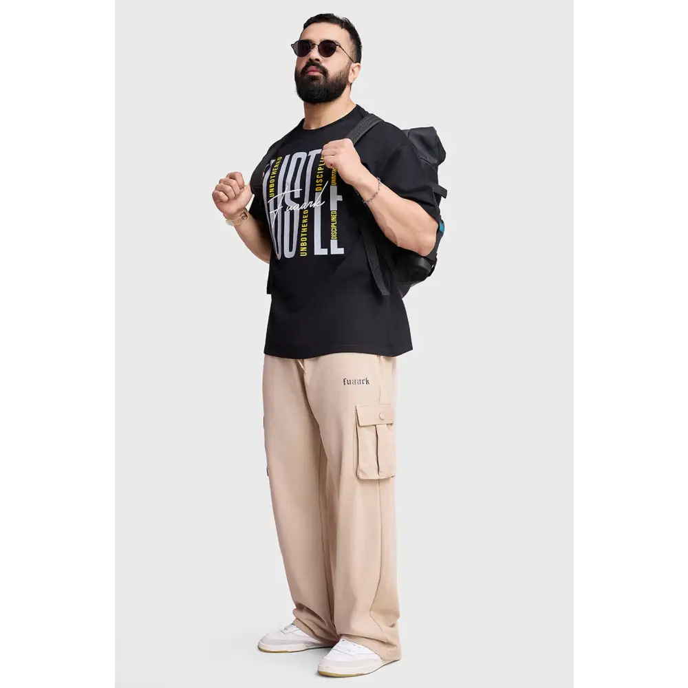Hustle Oversized T-shirt Black - Tshirts