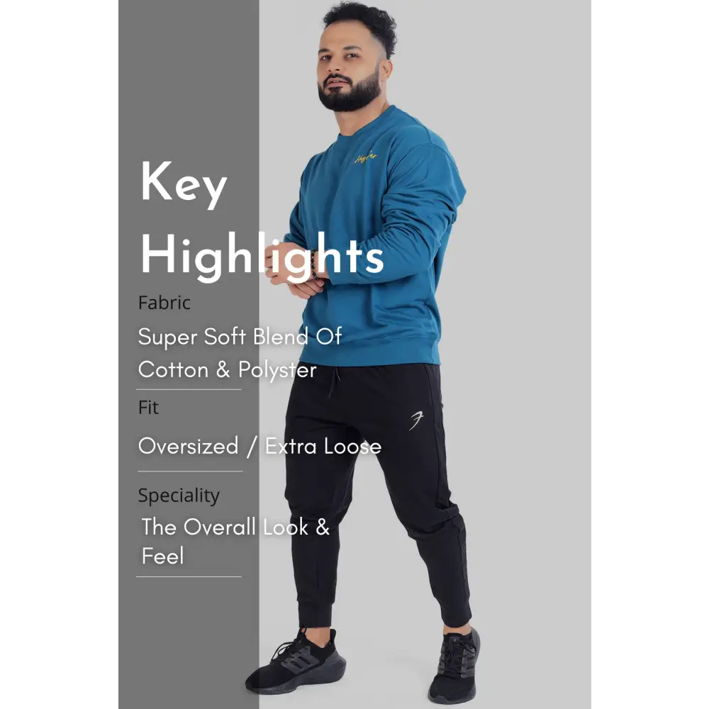 Hustler Oversized Sweatshirt Teal