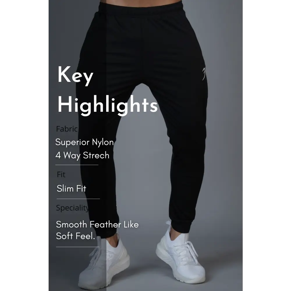 Identity Nylon Joggers Black - Joggers
