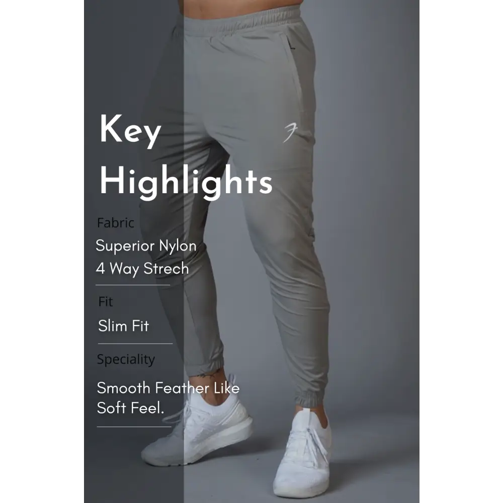 Identity Nylon Joggers Light Grey - Joggers