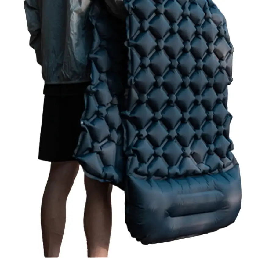 Inflatable Camping Mat with Pillow – Self-Inflating Mattress - Navy - SS