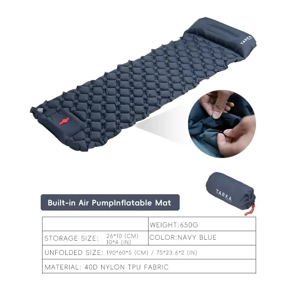 Inflatable Camping Mat with Pillow – Self-Inflating Mattress - SS