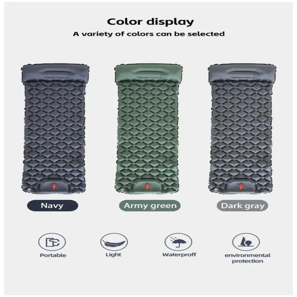 Inflatable Camping Mat with Pillow – Self-Inflating Mattress - SS