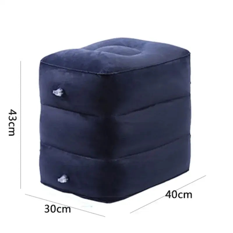 Inflatable Travel Footrest Pillow (Navy Blue & Grey) - Cushion Pillow / Navy Blue - SS