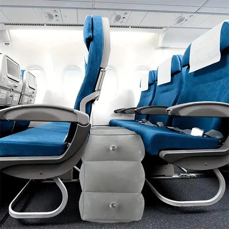 Inflatable Travel Footrest Pillow (Navy Blue & Grey) - SS