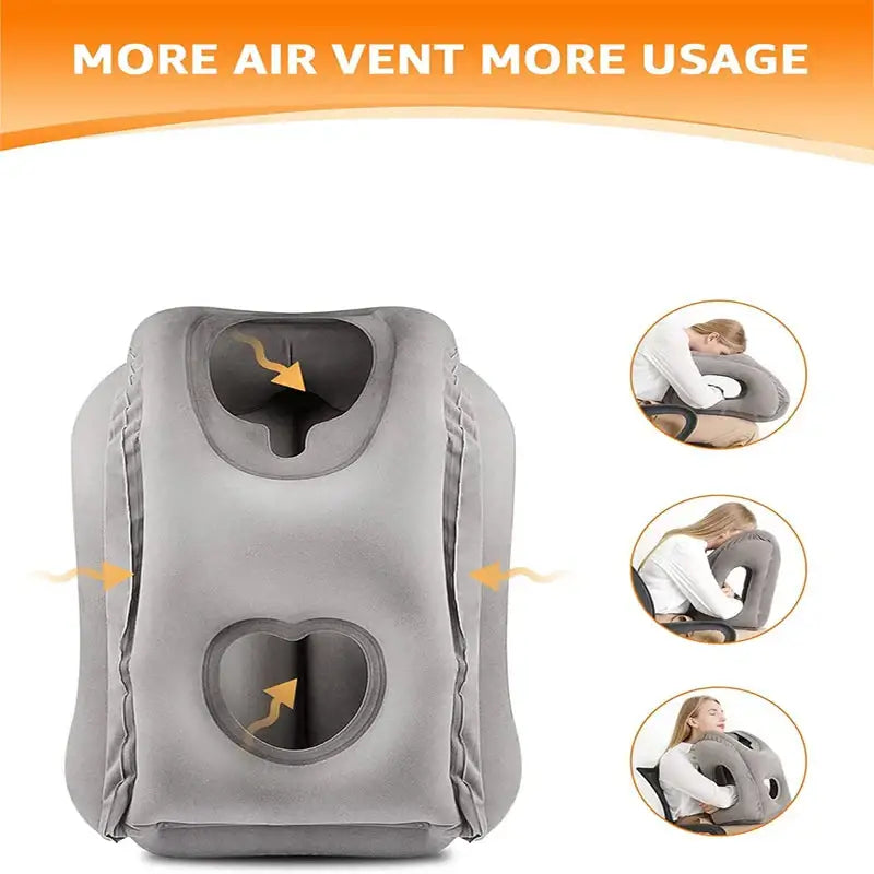 Inflatable Travel Neck Pillow with Chin Support - SS