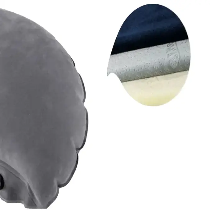Inflatable Travel Side-Sleeping Neck Pillow (Grey & Blue) - SS