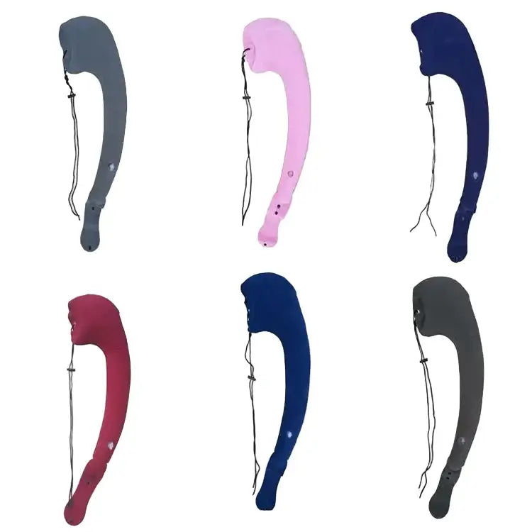 Inflatable Travel Side-Sleeping Neck Pillow (Grey & Blue) - SS