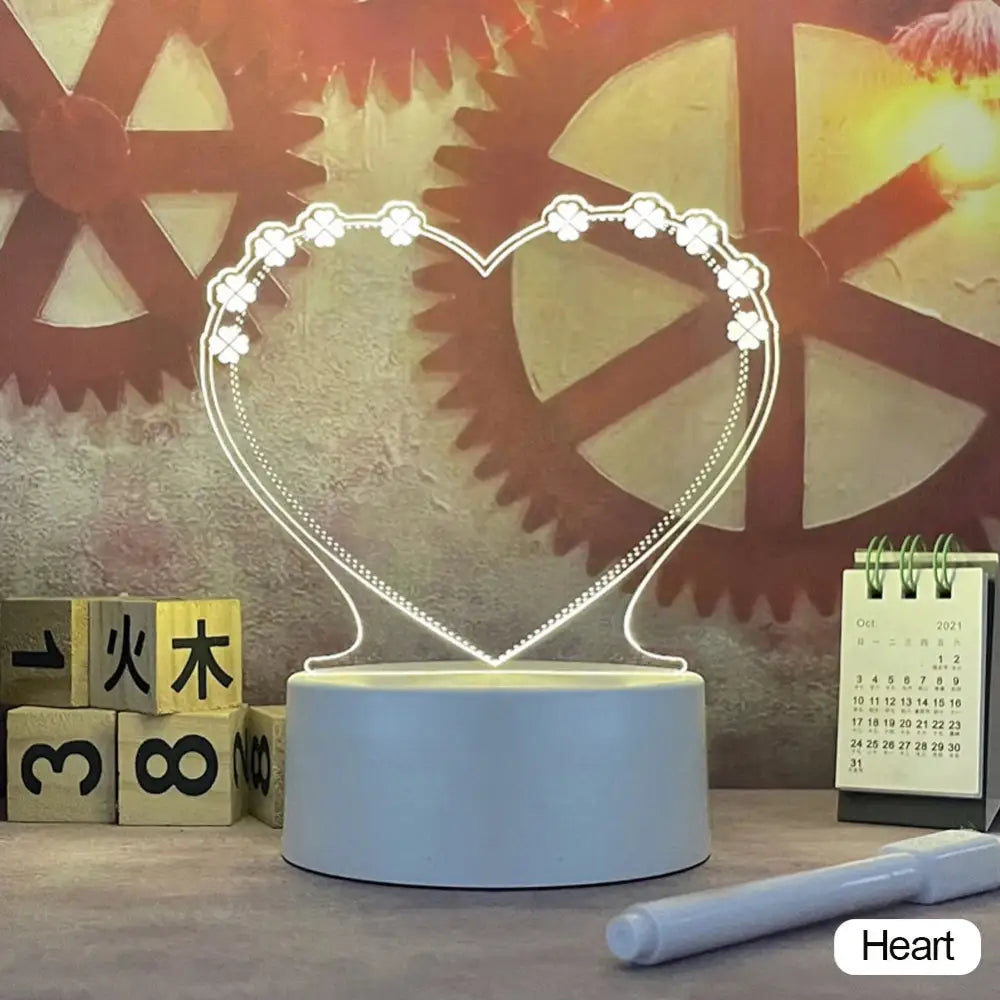 Innovative Creative LED Message Board Night Light - Heart
