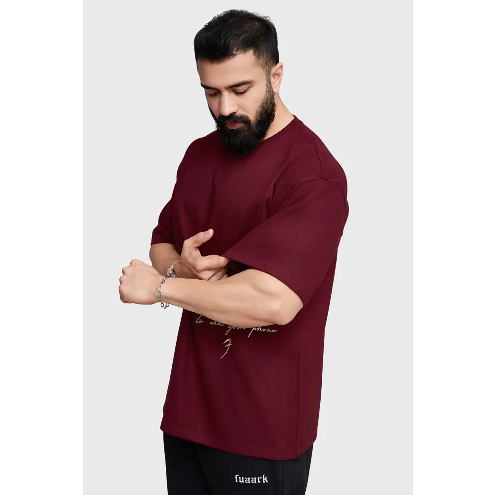 Inspiration Oversized T-shirt Maroon - Tshirts