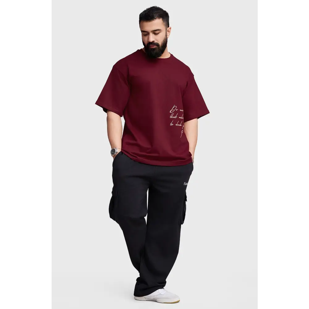 Inspiration Oversized T-shirt Maroon - Tshirts