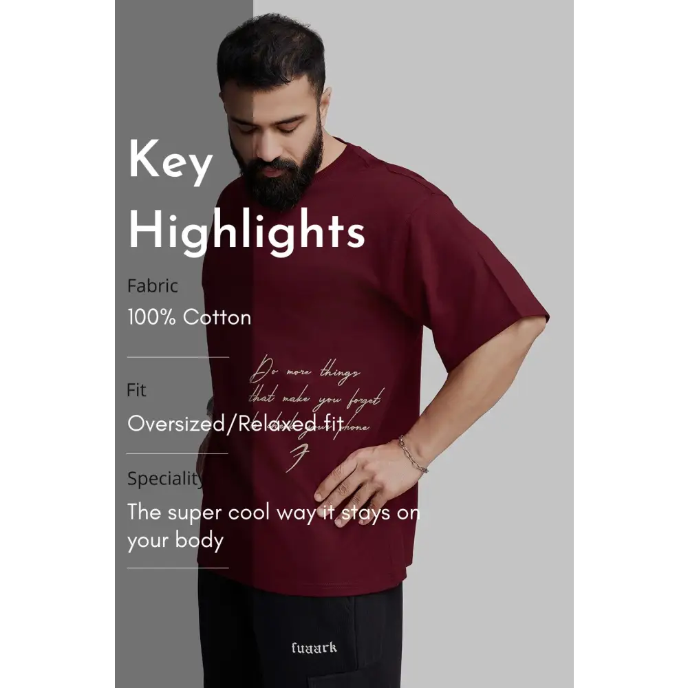 Inspiration Oversized T-shirt Maroon - Tshirts