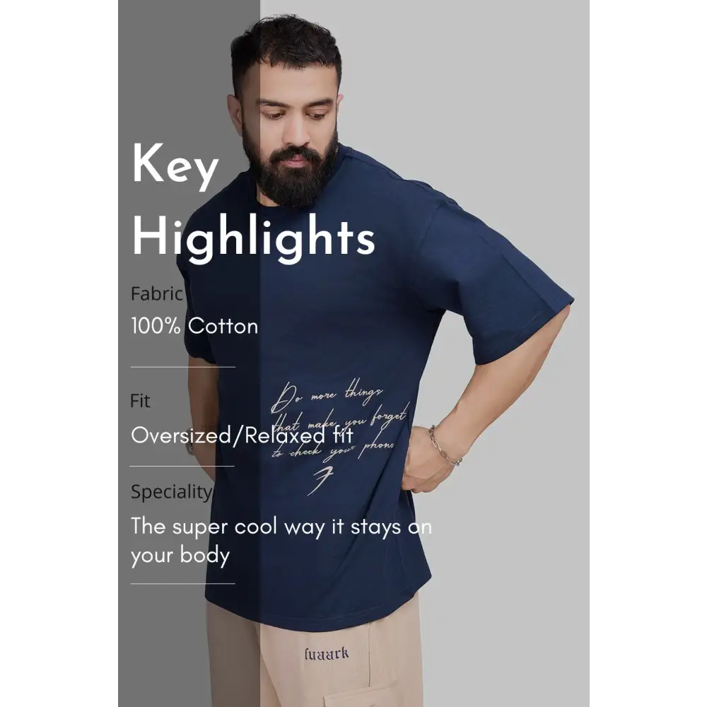 Inspiration Oversized T-shirt Navy - Tshirts