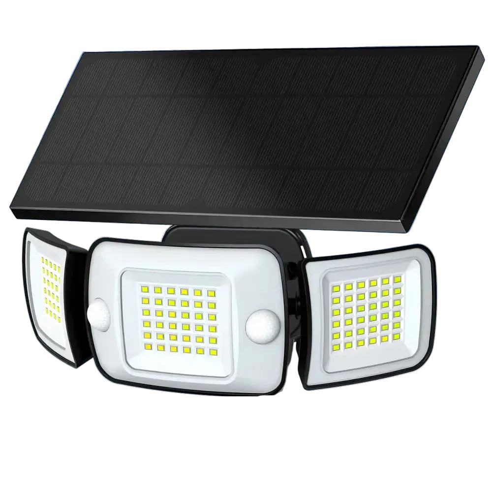 Intelamp Long Battery Life 6000mah Outdoor Solar Light Flood Light Larger Solar Panel Two Motion Sensors For Garden