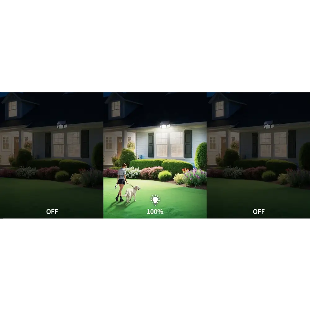 Intelamp Long Battery Life 6000mah Outdoor Solar Light Flood Light Larger Solar Panel Two Motion Sensors For Garden