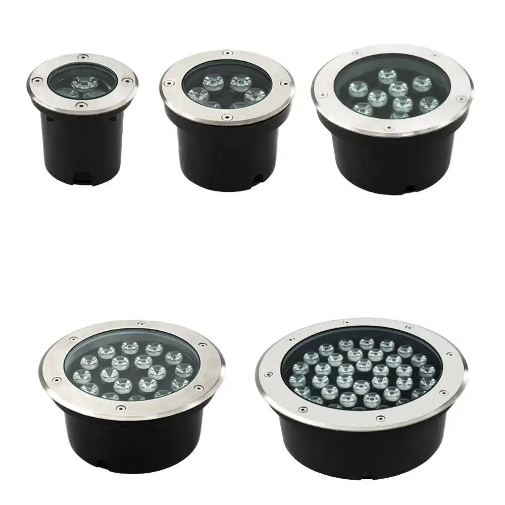 IP68 LED Underground Recessed Light 6–18W Waterproof for Garden & Stairs (various options available) - 12W / Red DC12V