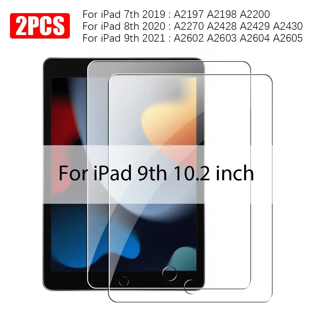 iPad Screen Protector - Tempered Glass (Pack of 2) (All Models) - 7th 8th 9th 10.2