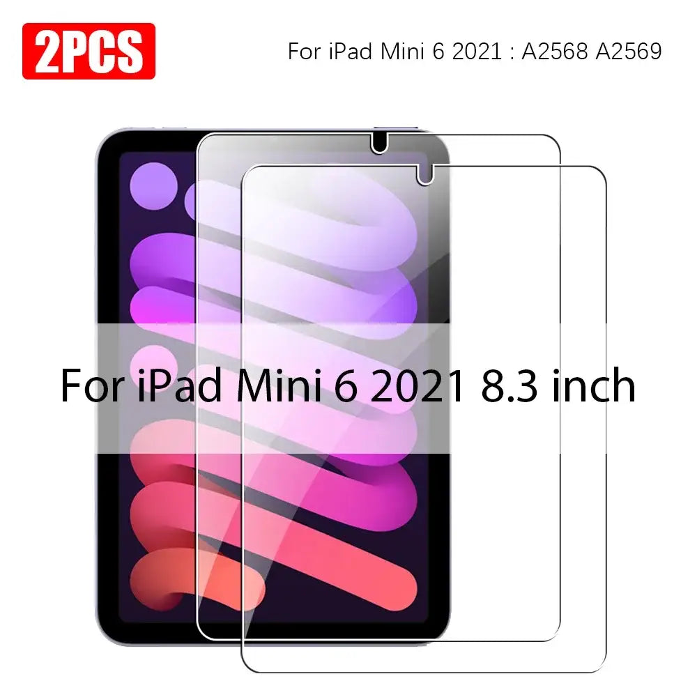 iPad Screen Protector - Tempered Glass (Pack of 2) (All Models) - Mini 6 2021