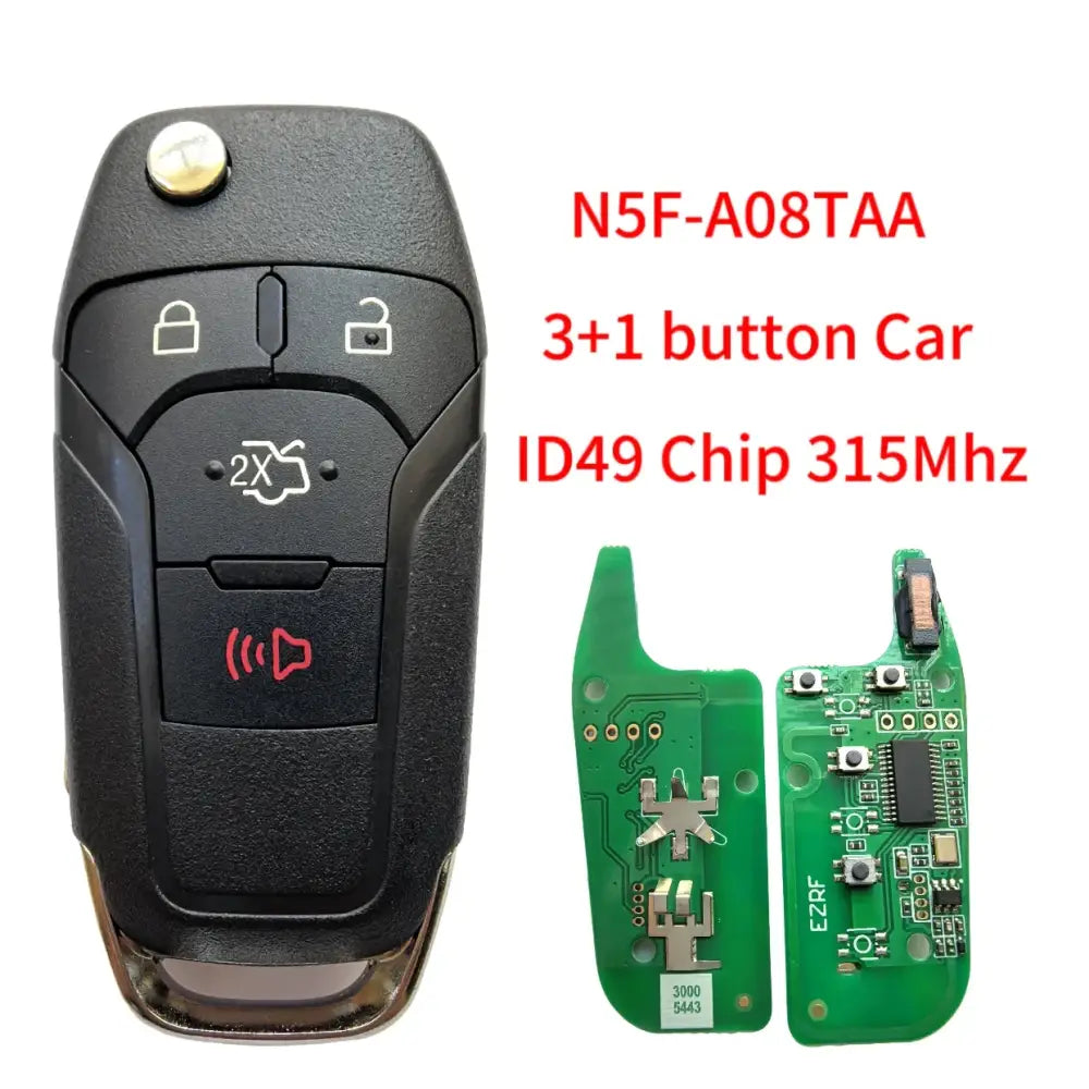 Jingxin 315MHZ N5F-A08TAA /902MHz N5F-A08TDA ID49 Chip Flip Car Remote Key For Ford Escort Transit Explorer Fusion