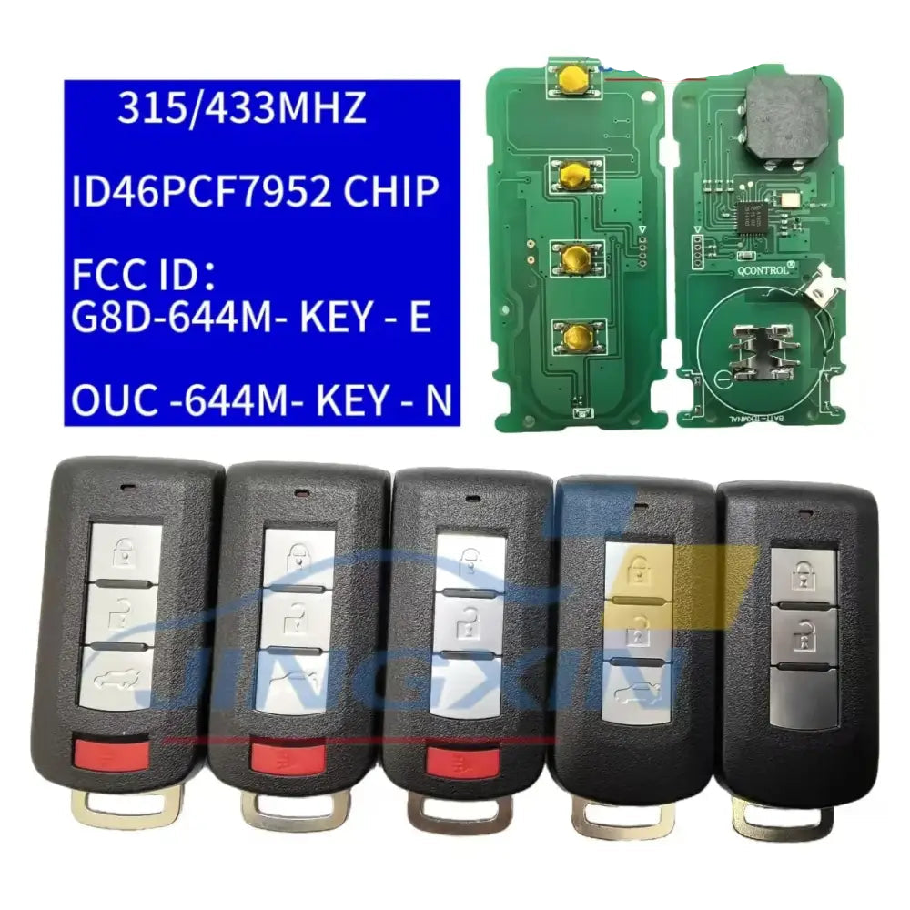 Jingxin Keyless go Smart Remote Key 2/3/4BT 315/434MHz ID46 PCF7952 for Mitsubishi Lancer Outlander 2008-2016