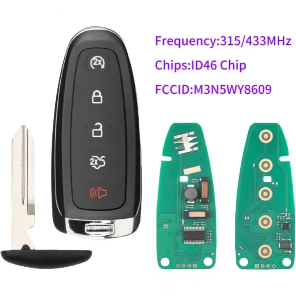 Jingxin Remote Car Key ID46 chip M3N5WY8609 315/433mhz For Lincoln For Ford Focus Taur Edge Escape Flex Focus Taurus