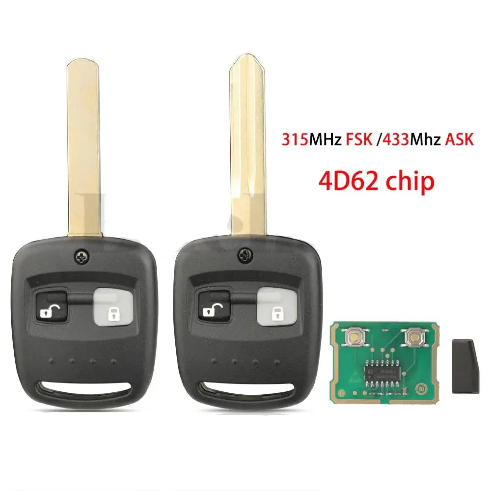 jingyuqin 315MHz FSK /433Mhz ASK 4D62 chip 2 Buttons For Subaru Forester 2000-2010 Impreza 2001-2007 Remote Car Key Fob