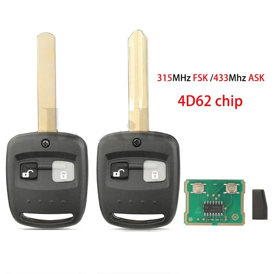 jingyuqin 315MHz FSK /433Mhz ASK 4D62 chip 2 Buttons For Subaru Forester 2000-2010 Impreza 2001-2007 Remote Car Key Fob