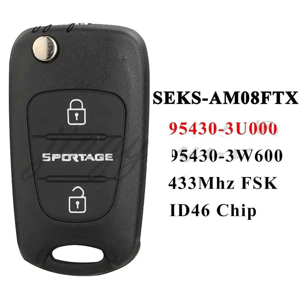 jingyuqin 433MHz FSK ID46 Chip for Kia Sportage 2010 2011 2012 2013 2014 Flip Remote Car Key Fob 95430-3U000 3W600