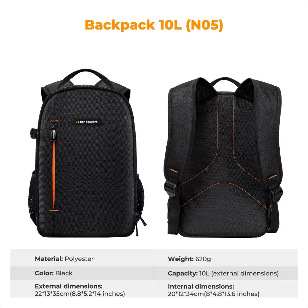 K&F CONCEPT 18L/10L Photography Camera Backpack Lightweight Waterproof Travel Camera Bag for Dslr Camera Canon Nikon