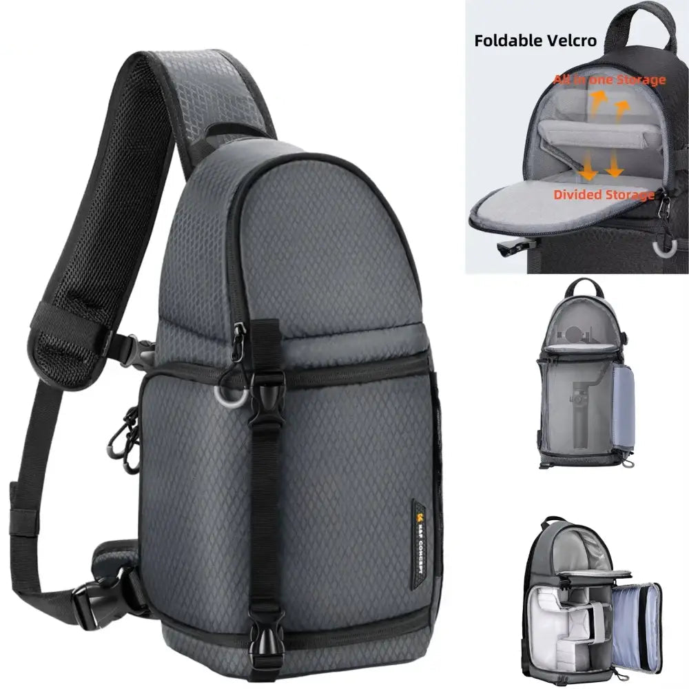 K&F CONCEPT Camera Bag Photography Backpack 10L Waterproof Camera Sling Backpack DSLR/SLR Camera Case For Sony DJI Fuji
