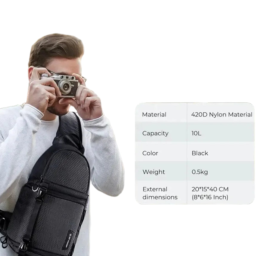 K&F CONCEPT Camera Bag Photography Backpack 10L Waterproof Camera Sling Backpack DSLR/SLR Camera Case For Sony DJI Fuji
