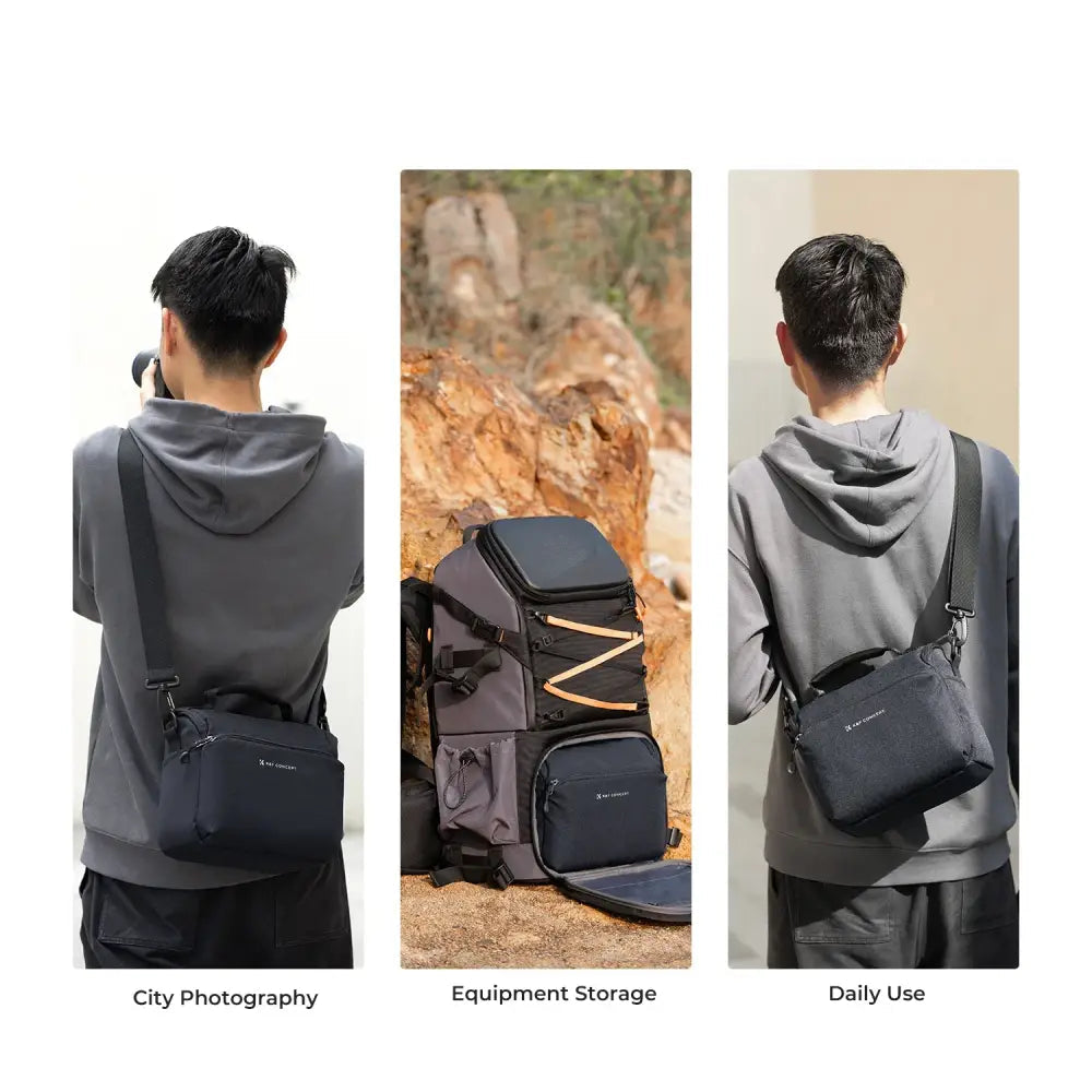 K&F CONCEPT Photography Outdoor Crossbody Camera Bag Waterproof Shoulder Backpack DSLR/SLR Camera Case For Instax Mini